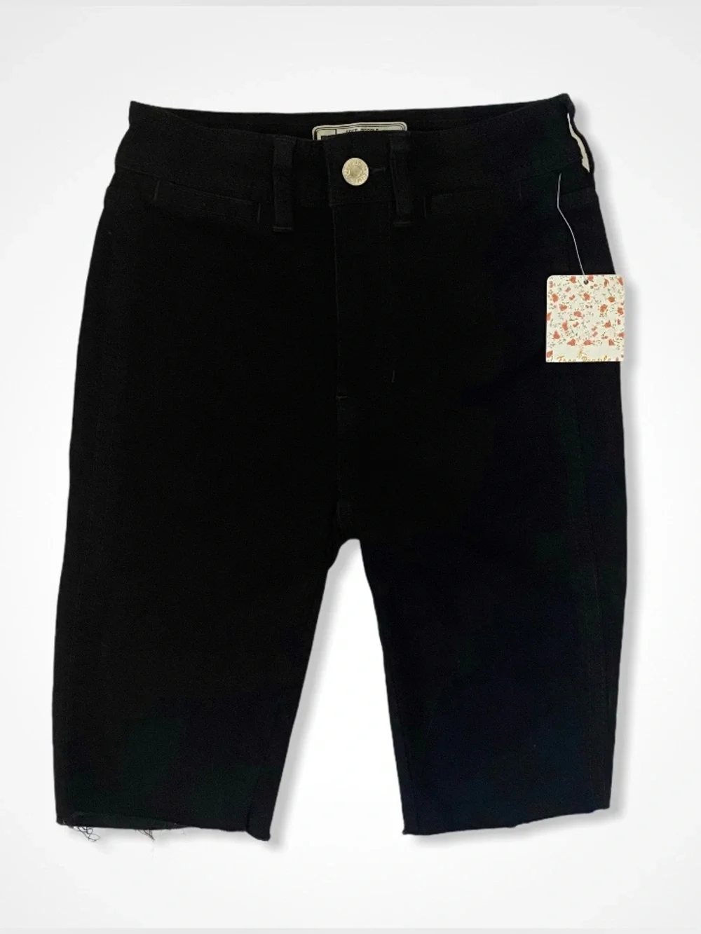 Free People Black Denim Bermuda Shorts, NWT